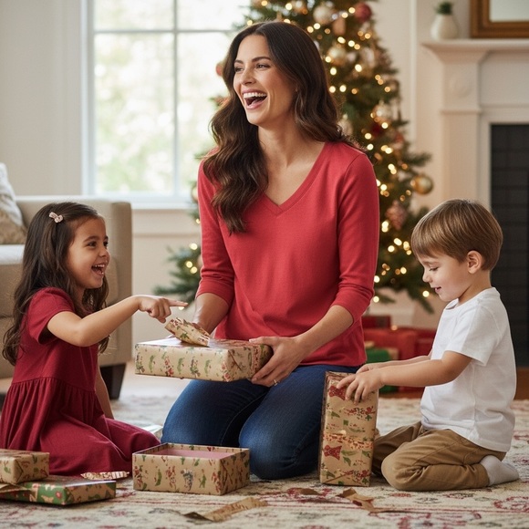 NWT Talbots Red V-Neck Long Sleeve Stretch Knit Holiday Top Classic Fit Large - Picture 3 of 7